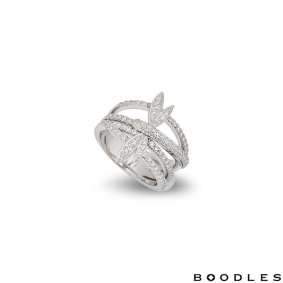 Boodles White Gold Diamond Dragonfly Ring